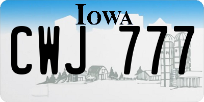 IA license plate CWJ777