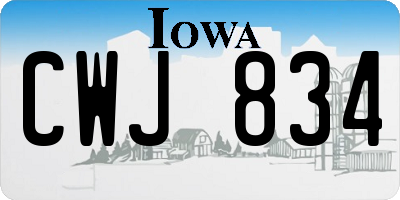 IA license plate CWJ834