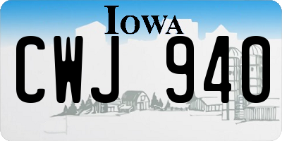 IA license plate CWJ940