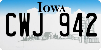 IA license plate CWJ942
