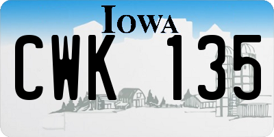 IA license plate CWK135