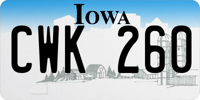 IA license plate CWK260