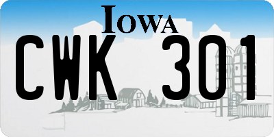 IA license plate CWK301