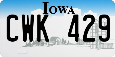 IA license plate CWK429
