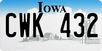 IA license plate CWK432