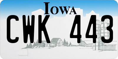 IA license plate CWK443