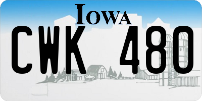IA license plate CWK480