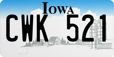 IA license plate CWK521