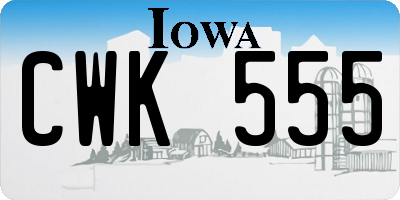 IA license plate CWK555