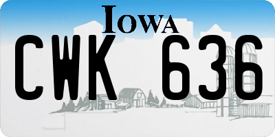 IA license plate CWK636
