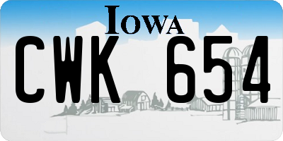 IA license plate CWK654