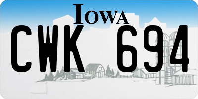 IA license plate CWK694