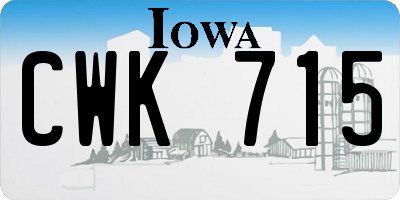 IA license plate CWK715