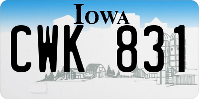 IA license plate CWK831