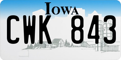 IA license plate CWK843