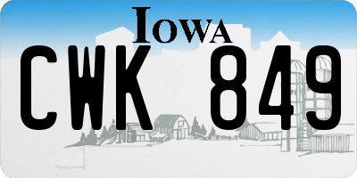 IA license plate CWK849