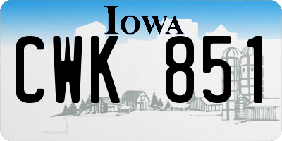 IA license plate CWK851