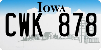 IA license plate CWK878