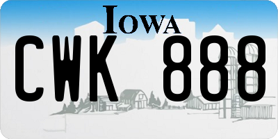 IA license plate CWK888