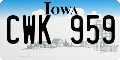 IA license plate CWK959