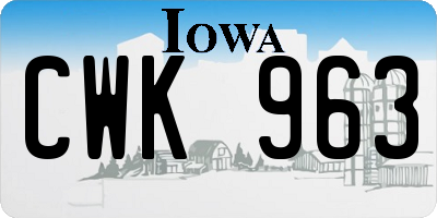 IA license plate CWK963