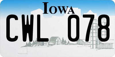 IA license plate CWL078