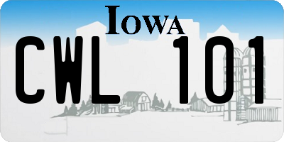 IA license plate CWL101