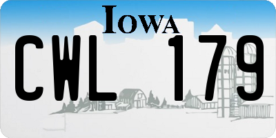 IA license plate CWL179