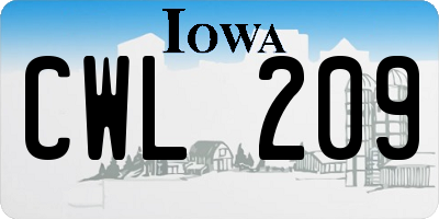 IA license plate CWL209