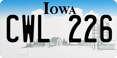 IA license plate CWL226