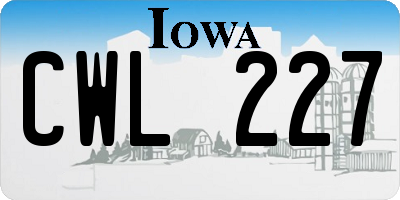IA license plate CWL227