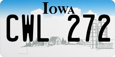 IA license plate CWL272