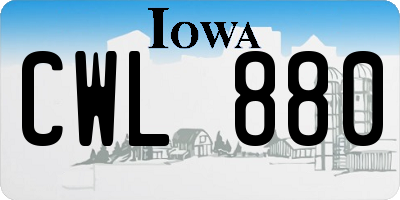 IA license plate CWL880