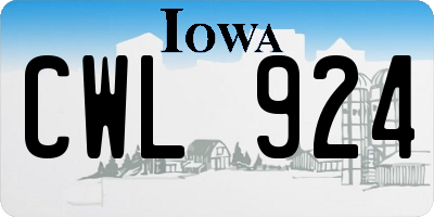 IA license plate CWL924