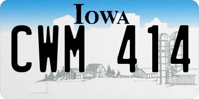 IA license plate CWM414