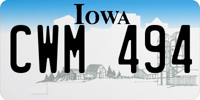 IA license plate CWM494
