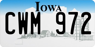 IA license plate CWM972