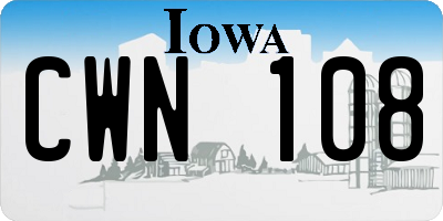 IA license plate CWN108