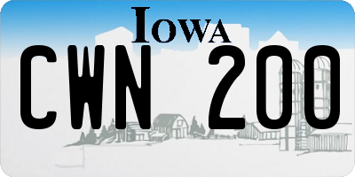 IA license plate CWN200