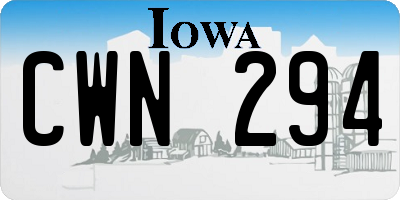 IA license plate CWN294