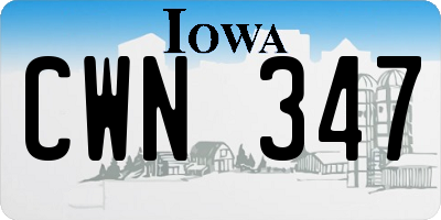 IA license plate CWN347