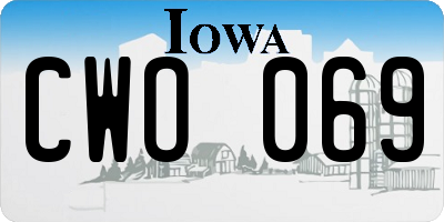 IA license plate CWO069