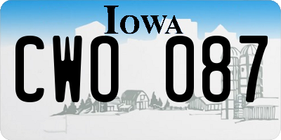IA license plate CWO087