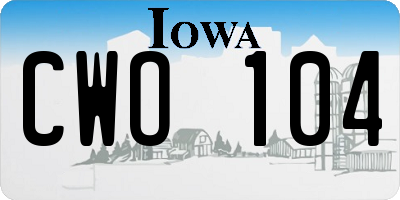 IA license plate CWO104