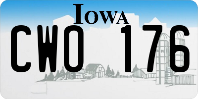 IA license plate CWO176