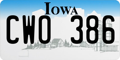 IA license plate CWO386