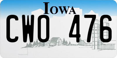 IA license plate CWO476