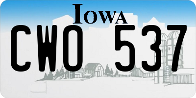 IA license plate CWO537