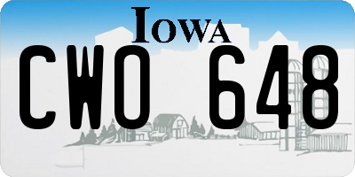 IA license plate CWO648