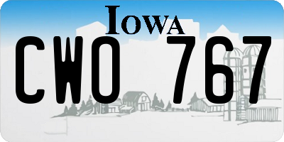 IA license plate CWO767